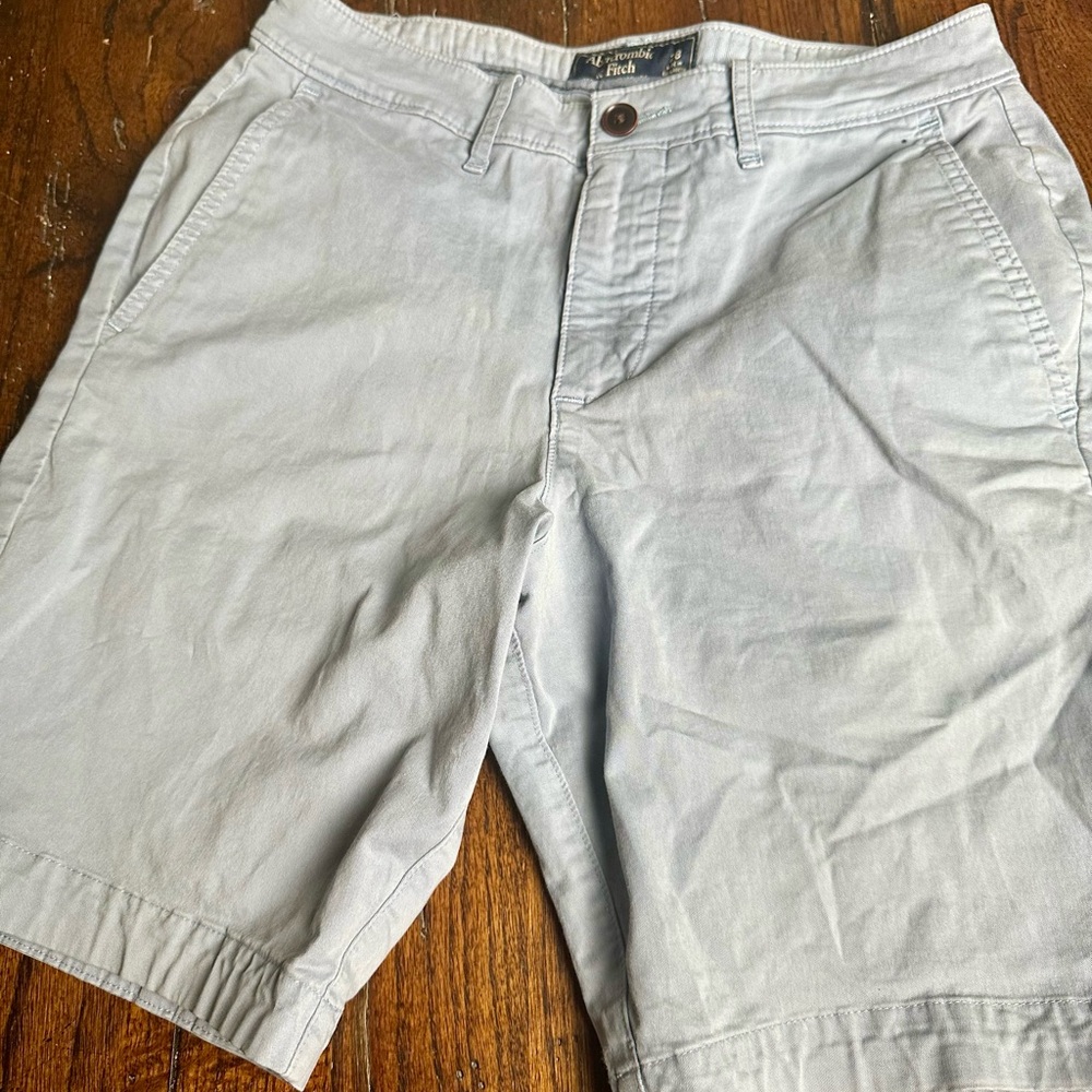 Abercrombie & Fitch Lt Blue Flat Front Shorts‎
